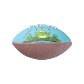 かわいいグリーン飢えたカエル漫画イラストレーション アメリカンフットボール (回転90)