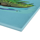 かわいいグリーン飢えたカエル漫画イラストレーション カッティングボード (角)