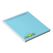 かわいいグリーン飢えたカエル漫画イラストレーション ノートパッド (アングル)