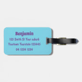 かわいいグリーン飢えたカエル漫画イラストレーション ラゲッジタグ (裏面横)