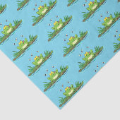 かわいいグリーン飢えたカエル漫画イラストレーション 薄葉紙 (詳細)