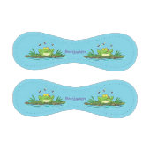 かわいいグリーン飢えたカエル漫画イラストレーション 野球ボール (パネル)