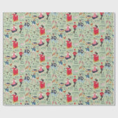 かわいいグリーン12日クリスマス伝統的クラシック ラッピングペーパー (フラット)