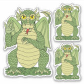 かわいいグリーン・ドラゴン シール (正面)