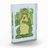 かわいいグリーン・ドラゴン フォトブロック (左)