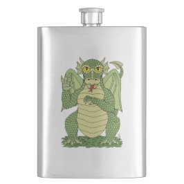 かわいいグリーン・ドラゴン フラスク