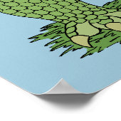 かわいいグリーン・ドラゴン ポスター (角)