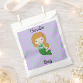 かわいいグリーン&パープルマーメイドグディーバッグ フェイバーバッグ (クリップ留めされた状態)