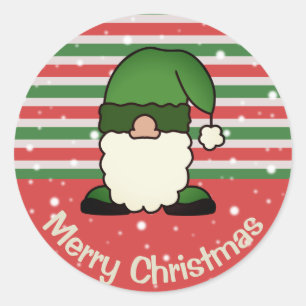 かわいいグリーンXマス格言マンガメリークリスマス ラウンドシール