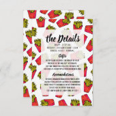 かわいいグルメのフライドポテトパターン エンクロージャーカード (正面/裏面)