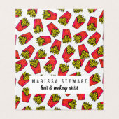 かわいいグルメのフライドポテトパターン 名刺 (外部フラット)