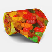 かわいいグルメのレインボーカラフルキャンディグミベア ネクタイ (ロール)