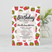 かわいいグルメフフランスのライズの柄 招待状 (スタンド正面)