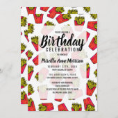 かわいいグルメフフランスのライズの柄 招待状 (正面/裏面)