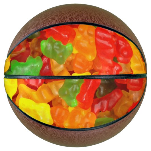 かわいいグルメレインボーカラフルキャンディグミベア バスケットボール (正面)