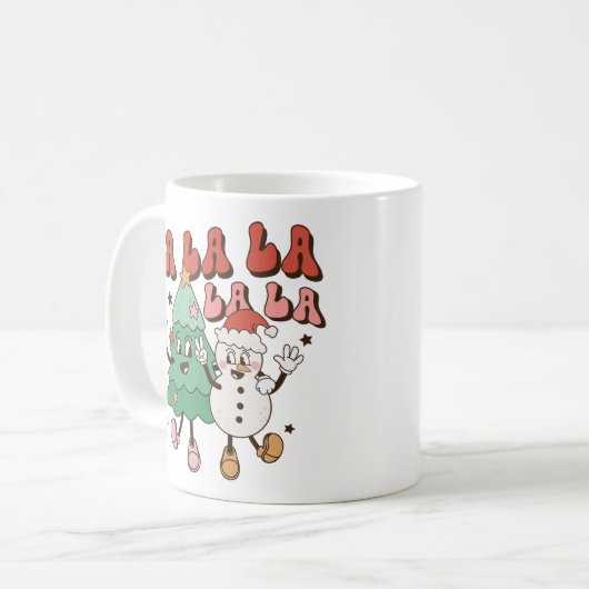 かわいいグルービーレトロクリスマス コーヒーマグカップ (正面左)