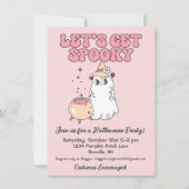 かわいいグルービー不気味ハローウィンパーティ 招待状 (正面)