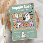 かわいいグルービー幽霊70sレトロハロウィーン誕生日 招待状