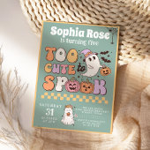 かわいいグルービー幽霊70sレトロハロウィーン誕生日 招待状