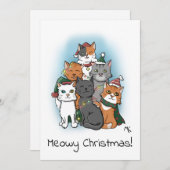 かわいいグループ写真の猫たち シーズンカード (正面/裏面)