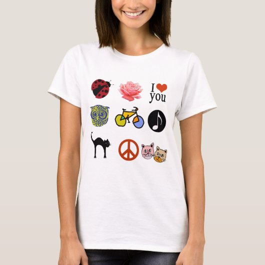 かわいいグループ化された女ガーリーの子 Tシャツ (正面)