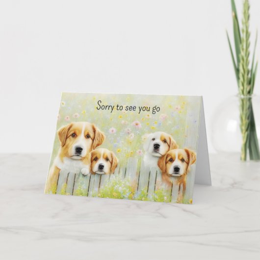 かわいいグループ犬たち退職後の新しい名刺 カード (正面)