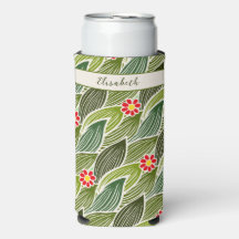 かわいいグルーヴィヒッパイレッドグリーンデイジーフローラルパターン