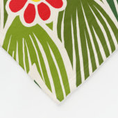 かわいいグルーヴィヒッパイレッドグリーンデイジーフローラルパターン フリースブランケット (角)