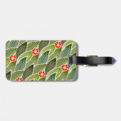 かわいいグルーヴィヒッパイレッドグリーンデイジーフローラルパターン ラゲッジタグ (裏面横)