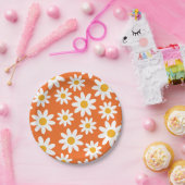 かわいいグルーヴィレトロデイジー紙プレート ペーパープレート (パーティー)