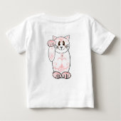 かわいいグレイのタビー猫 ベビーTシャツ (裏面)