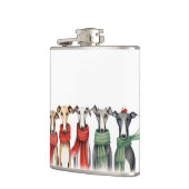 かわいいグレイハウンドとウィペット |スカーフの犬 フラスク (左)