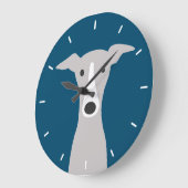 かわいいグレイハウンドイタリアングレイハウンドまたはウィペット犬 ラージ壁時計 (傾斜)