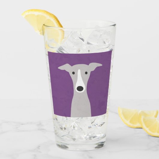かわいいグレイハウンド、イタリアン・グレーハウンドまたはWhippet犬 タンブラーグラス (アイス正面)