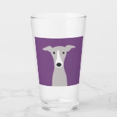 かわいいグレイハウンド、イタリアン・グレーハウンドまたはWhippet犬 タンブラーグラス (正面)