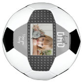 かわいいグレイ最高のハートパパ写真父の日 サッカーボール (回転)