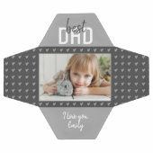 かわいいグレイ最高のハートパパ写真父の日 サッカーボール (フラット)