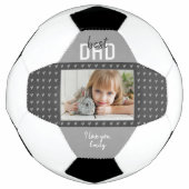 かわいいグレイ最高のハートパパ写真父の日 サッカーボール (正面)