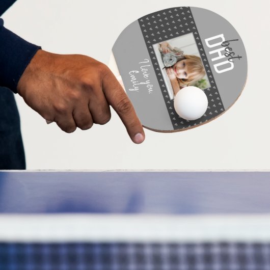 かわいいグレイ最高のハートパパ写真父の日 卓球ラケット (インサイチュ)