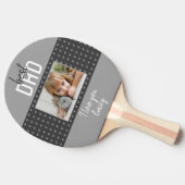 かわいいグレイ最高のハートパパ写真父の日 卓球ラケット (横)
