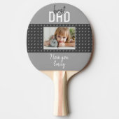 かわいいグレイ最高のハートパパ写真父の日 卓球ラケット (正面)