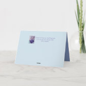 かわいいグレイ猫ネコ猫アートブルーあいさつカード カード (裏面)