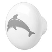 かわいいグレーのイルカ子供部屋のドアと引き出しノブ セラミックノブ (右)