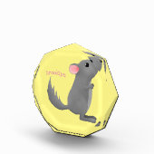 かわいいグレーのチンチラのイラスト フォトブロック (右)