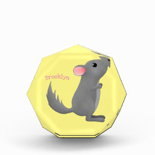 かわいいグレーのチンチラのイラスト フォトブロック