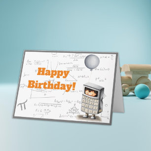 かわいいグレーの数式と計算の誕生日 カード