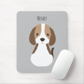 かわいいグレーの犬のパターンの子供 マウスパッド (マウス)