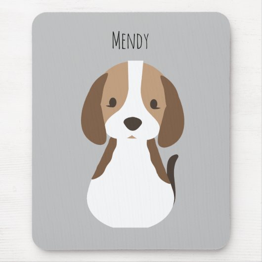 かわいいグレーの犬のパターンの子供 マウスパッド (正面)