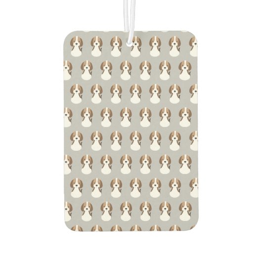 かわいいグレーの犬のパターン カーエアーフレッシュナー (裏面)