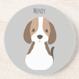 かわいいグレーの犬のパターン コースター